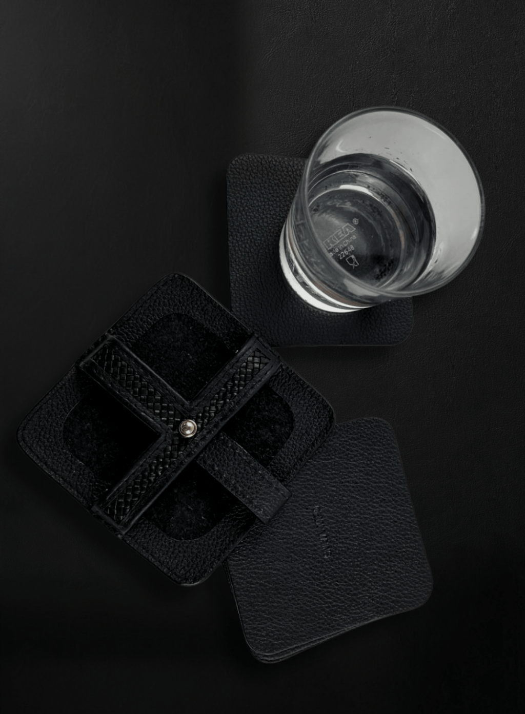 Woven Square Coasters  (Set of 4 with Holder)