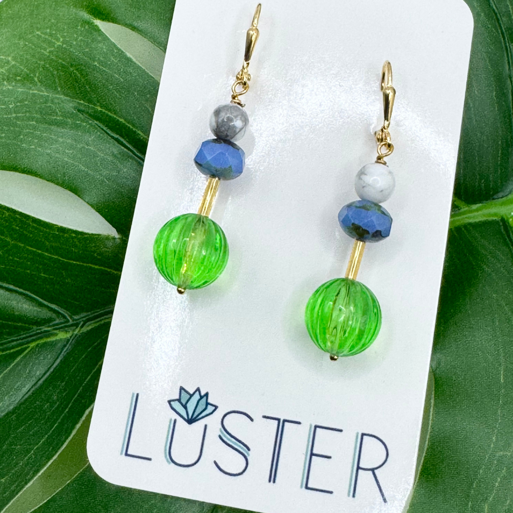 Stone + Glass Earrings