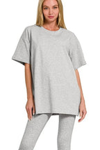 Women's Loungewear Set - Soft Cotton Comfort - Top & Legging Outfit