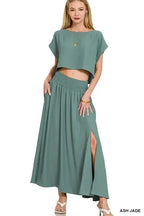 Women's Two Piece Set Woven Crop Set - Cropped Top & Shorts - Casual Two Piece Outfit
