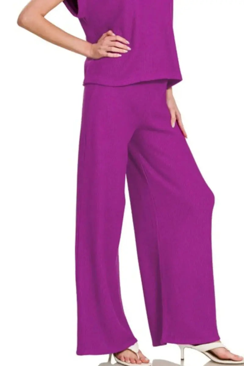 Women's Loungewear Set - Comfy Rolled Sleeve - Relaxed Fit