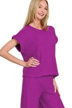 Women's Loungewear Set - Comfy Rolled Sleeve - Relaxed Fit